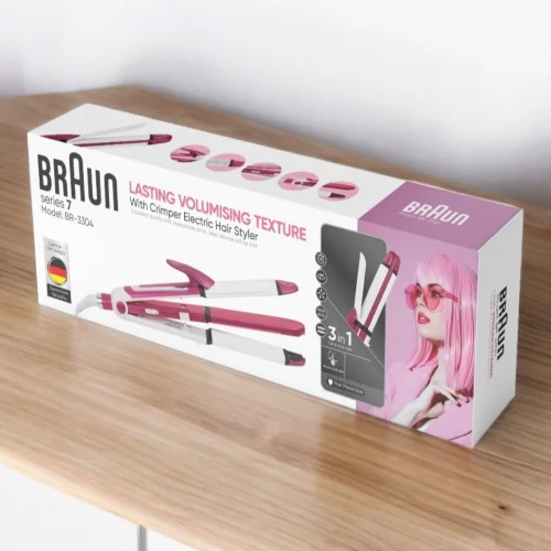 اتو موی سه کاره براون مدل BR-3304 BRAUN